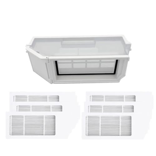 Dust Box HEPA Filter For Dirt Collection Robot Vacuum Cleaner Spare Parts Dustbin,Compatible For ECOVACS DEEBOT X1 T10 Turbo(Dustbin add 6Filters)