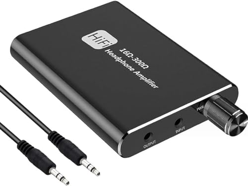 Amplificatore per Cuffie con Batteria Integrata, Amplificatore Audio Portatile, Connessione AUX 3,5mm per Smartphone Tablet Lettore Musicale MP3