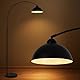 LuminexDesigns Bogenlampe Stehlampe Wohnzimmer – Warme Lichtatmosphäre für Lesen & Entspannen, 1 Min Montage, Schwerer Metallfuß (5kg), Schwenkbarer Aluminium-Lampenschirm, Ohne Leuchtmittel, Schwarz