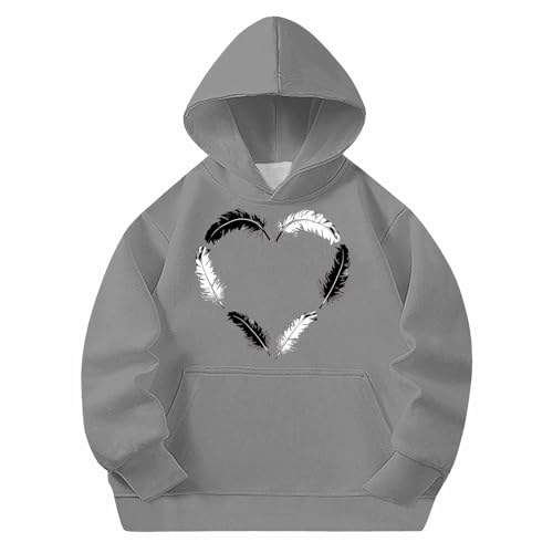 Girls Casual Long Sleeve Hoodies Oversized Cute Pullover Hooded Sweatshirt Tops with Fleece Pocket 4-15 Years3