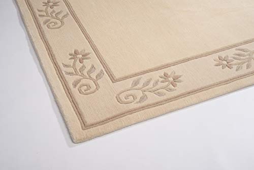 TITANIA SUPERB echter original handgeknüpfter Nepal Teppich in creme, Größe: 90x160 cm – Bild 4