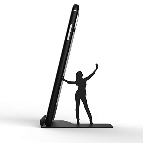 Phone Holder for Cell Phone - Cell Phone Holder for Desk, Suitable as iPhone Stand, Tablet Stand, Kindle Stand etc. - Metal Cellphone Stand for Desk - BZ Smartphone Stand, Model: Selfie Stephy