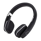Fdit Kabelloser Bluetooth-Kopfhörer, Faltbares, Verstellbares, Leichtes Headset mit Weichen Ohrpolstern und Langer Akkulaufzeit für Musik, Gaming und Arbeit (Black)