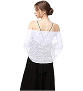Hotshawl Lace Shawl Scarve Wraps Soft Pashmina for Evening dresses on formal occasions(White1(Lace))