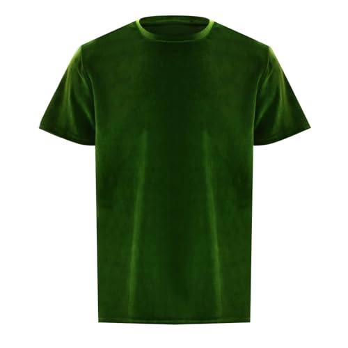 Herren-T-Shirts Samt Velours, modisch, Hip-Hop, schmal, einfach, mit kurzen Ärmeln Hemden Langarm (GN1, M)