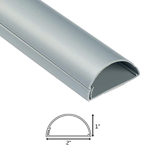 D-Line Cord Hider Wall Mounted Tv, Cable Raceway, Desk Cable Management, Cord Cover Wall, Decorative Cable Concealer, Tv Wire Cover, Hide Cords, Wire Management - 2In W X 1In H X 39In Length - Gray #TOP7