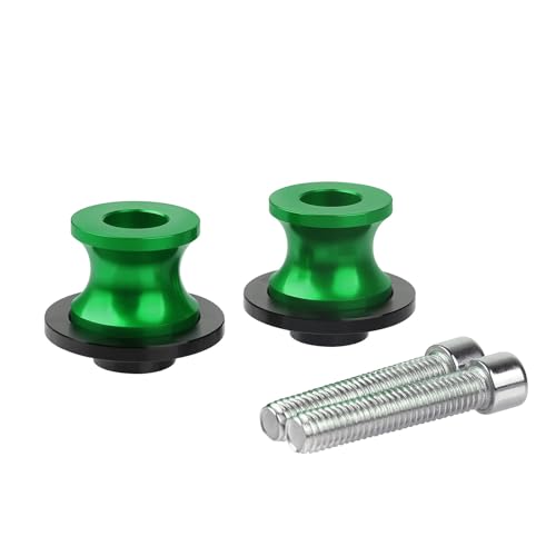 Universal CNC Aluminium Ständeraufnahme - 2Pcs M10*1,25 Bobbins Montageständer für Z750 Ninja 250 ER6N ZX10R ZX6R Versys1000 FZR 1000 400 600R-Grün