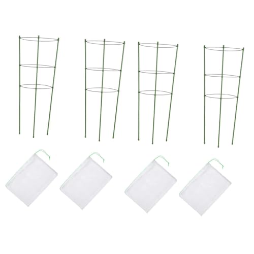 LALAFINA 4セット スリムプロテクター 苗木保護用植物保護ネット 耐久性耐摩耗性支柱付き 観葉 野菜苗ガード 家用ガーデニング簡単設置