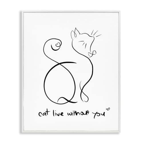 'Cat Live Without You Phrase Feline Pet Pun'| Framed Giclee Art