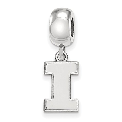Illinois Bead Charm Small (1/2 Inch) Dangle (Sterling Silver)