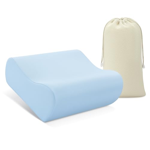 Image of AM AEROMAX Travel Contour Memory Foam Pillow, Cervical Pillow for Neck Pain Relief, Neck Orthopedic Sleeping Pillows for Side, Back and Stomach Sleepers.