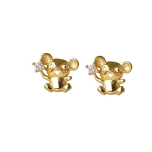 Boucles d'oreilles puces souris légères et durables pour femme