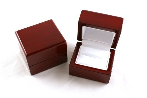 Houston Diamond District Ultra Premium Wooden Ring Box with Metal Hinge
