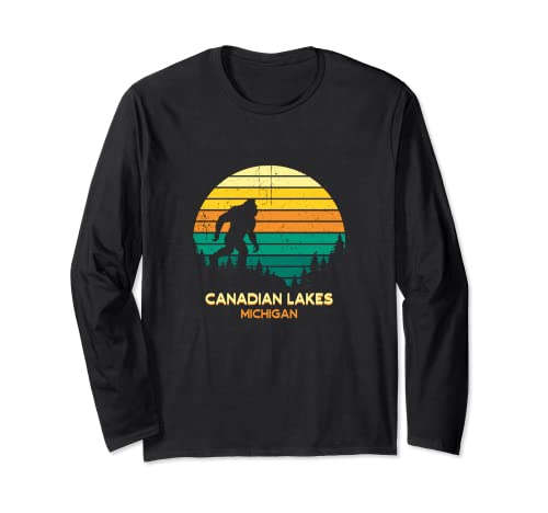 Souvenir retrò Bayou Canadian Lakes, Michigan Bigfoot Maglia a Manica