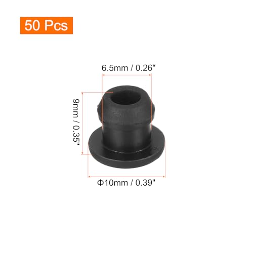 Image of MECCANIXITY Silicone Snap in Locking Hole Plugs,Rubber Panel Seal Cover Flush Type Panel Round for Kitchen Rubber Bulkheads Waterproof Sealing Plugs 6.5mm /0.26 Inch Diameter Black,Pack of 50