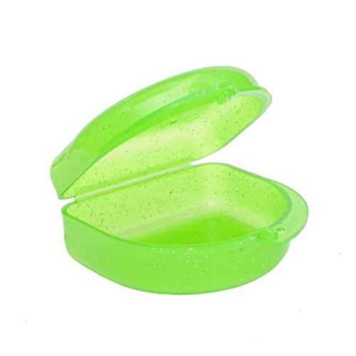 Dental Aesthetics Glitter Mundschutz Case - Mundschutz Box für Ortho Halterungen, Sporte Zahnärztliche Geräte, Zahnersatz & Mehr - Glitzer Grün, Plastik
