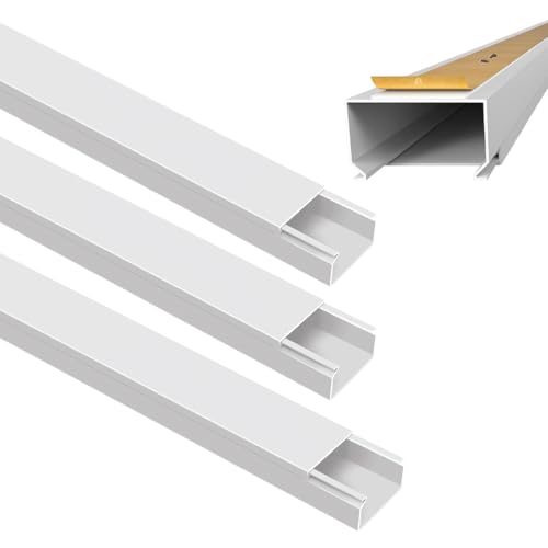 ARLI Kabelkanal 40x25 mm Weiß – 4m selbstklebend & schraubbar Installationskanal IP40 PVC mit Bodenlochung Universal Kabel Kanal