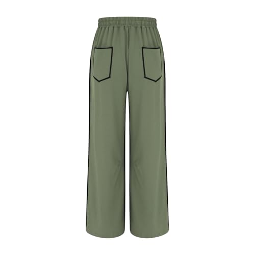 Barrel Sweatpants Women, Baggy Barrel Pants Women Wide Leg Lounge Pants Drawstring Waist Contrast Patchwork w/Pockets4