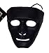 Full Face Plastic Plain Mask Costume Party Dance Crew for Hip Hop Dance or Opera (Black)