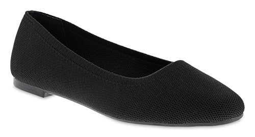 MIA Womens Brendy Slip-On Knit Ballet Flats,...