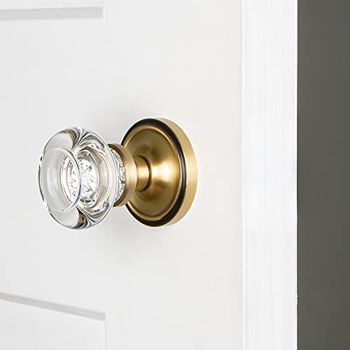 Image of Nostalgic Warehouse Classic Rosette Round Clear Crystal Door Knob
