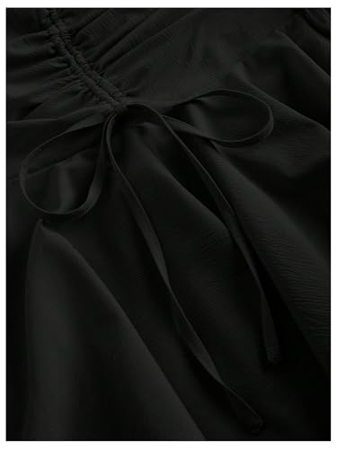 Milumia Women's Y2k Drawstring Ruched Ruffle Skirt High Low Asymmetrical Short Skirts3