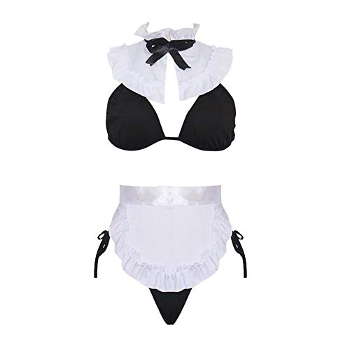 Lingerie dames maid cosplay ensemble soutien-gorge dentelle g-string érotisme et porno chic