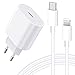Produktbild iPhone 20W NetzteilApple MFi ZertifiziertUSB C Ladegerät mit USB C auf Lightning Kabel 2M PD Power Adapter Schnellladegerät Stecker Charger für iPhone 13/13 Pro Max/12 Pro Max/SE/11/X/XS/XR/8 P/iPad