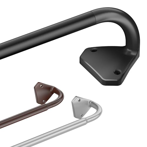 Kuianroll Curtain Rods, No Rust Adjustable Blackout Drapery Rods, 5/8 Inch Diameter Wrap Around Curtain Pole for Windows, Ideal for Bedroom, Outdoor (28-48 Inch, Black)