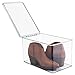mDesign Ideal Shoe Storage for High Heel Shoes - Stackable Shoe Box Suitable for Various Footwear - Practical Shoe Organiser with Lid