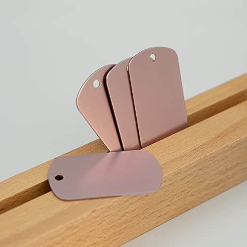 Image of StayMax Aluminum Blank Tags Stamping Blanks 25 Pack (Light Pink)