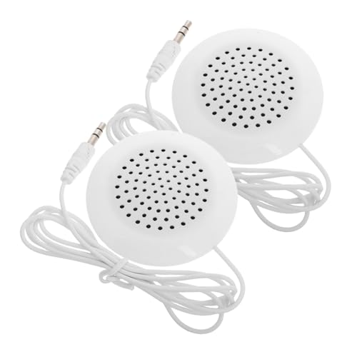 KALLORY 2Pcs Mini Portable Stereo Speakers for Under Pillow Use Jack Music Speakers for CD Players for Bedrooms Offices and Travel
