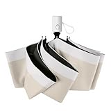 【JIS認証 UVカット率100% & 完全遮光】 日傘 超軽量 紫外線遮断 遮熱 UPF50+ 折り畳み日傘 暑さ対策 熱中症対策 日焼け防止 コンパクト 折りたたみ傘 ワンタッチ自動開閉 耐風撥水 晴雨兼用 携帯便利 レディース メンズ 男女兼用 収納ポーチ付き 母の日 父の日 ギフト (ベージュ×ホワイト)