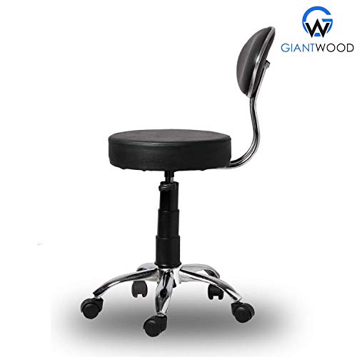 Image of Stool Revolving Office Chair for High Back Support with Rolling Moving Wheels Spine Lumbar and Ortho Backrest , Set of 2