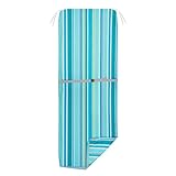 NettyPro Outdoor Patio Chaise Lounge Chair Cushion Covers with Zipper and Tie, Water Repellent UV Resistant, 80 x 26 x 3 Inch, Replacement Slip Cover Only, Stripes Turquoise