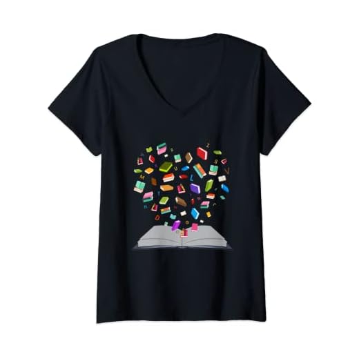 Damen Flying Books | fliegende Bücher Herzform | Buchgeschenk T-Shirt