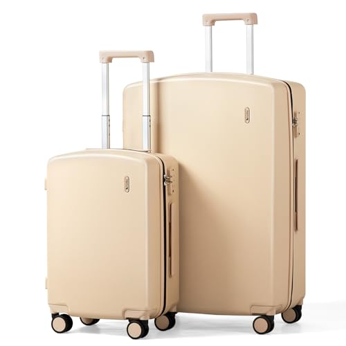 Image of Hanke Hard Shell Luggage Sets 2 Pieces, 20 inch Carry On and 28 inch Checked | PC Hard Shell, 8 Spinner Wheels, TSA Lock, Wet Pocket, Space-Saving Nestable Storage, Family & Couple Travel