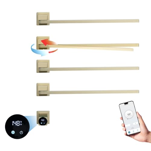 Electric Towel Rail Radiator 75W Low Consumption Electric Towel Rail, Intelligent WiFi Constant Temperature Heated Towel Rail for Bathroom, Electric T...