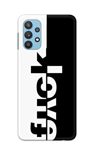 Image of PRINTFIDAA One Words Fukc Love Creative Art Innovative Wonderfull Printed Designer Hard Case for Samsung Galaxy A32 Back Cover -(e) RPM1003