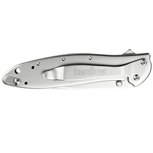 Image of Kershaw Leek, BlackWash Pocket Knife (1660BLKW); 3 Sandvik 14C28N Steel Blade, 410 Stainless Steel Handle, BlackWash Finish, SpeedSafe Assisted Open, Frame and Tip Locks, Reversible Pocketclip; 3 OZ