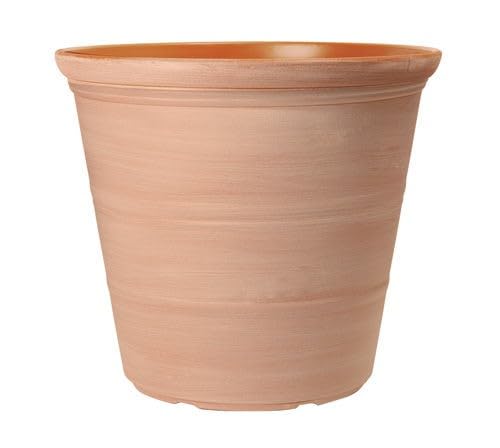 Frame Company Large Terracotta Plant Pot Outdoor – Stone Effect Garden Planter, Lightweight Durable Plastic Flower Pot with Drainage Hole, Patio Balcony Indoor Outdoor Planter 37CM - Redgrove Range