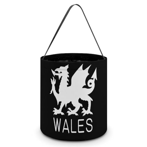 Wales Welsh Flag Cute Easter Basket Bags Eggs Bucket Candy Tote Decorations Gifts Party Storage Bag