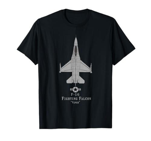 F-16 Fighting Falcon Tech Drawing Military Airplane T-shirt T-Shirt