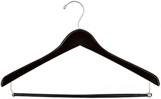 NAHANCO 72-17CH Wooden Suit Hanger, Concave with Chrome Hook, 17