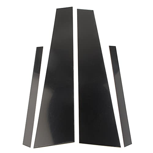 Bacar Embellecedor para pilar de ventana de puerta lateral de coche, 4 piezas, color negro para 2012 2013 2014 2015 2016 2017 2018 4dr Sedan