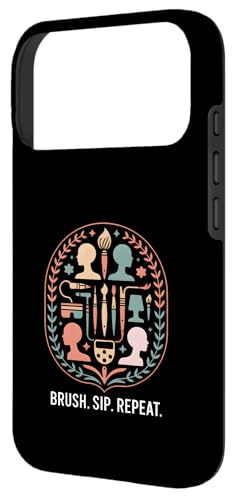 Brush Sip Repeat Paint And Sip Artist Art Case for iPhone 17 Pro