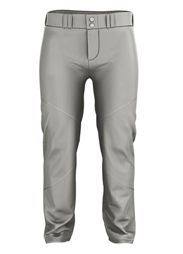 Alleson Athletic Boys Crush Premier Braided Baseball Pant – Stretch Fabric, Reinforced Knees, and Comfortable Fit, Grey/Royal, Small