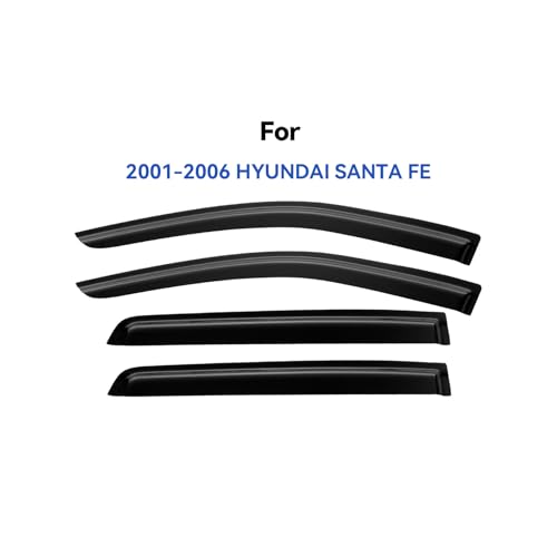 Image of Window Visors Rain Guards for 2001-2006 Hyundai Santa Fe, Out-Channel Window Vent Wind Deflectors Visors Shades for 01-06 Santa Fe