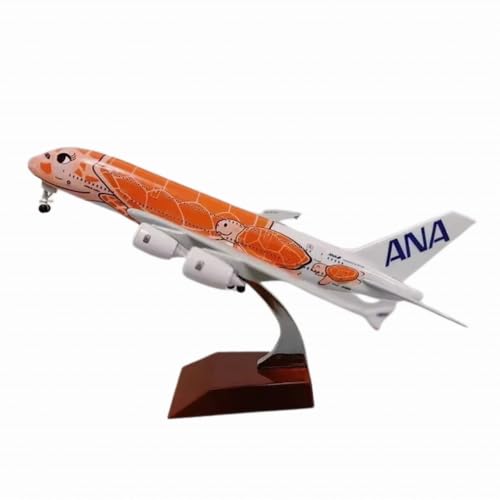 Image of Airplane Model 18 CM ANA Japan Airlines Plane 18 CM Orange Turtle Airplane Metal Diecast Aircraft Plane Model 1 /500 Scale A380 Toy Plane, Aeroplane Model