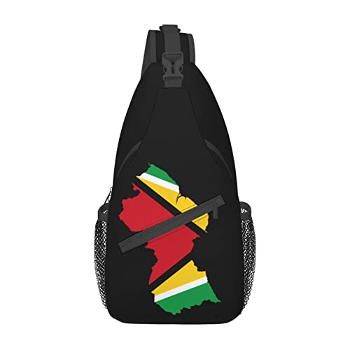Mochila bandolera unisex con mapa y bandera Guyana miniatura 2